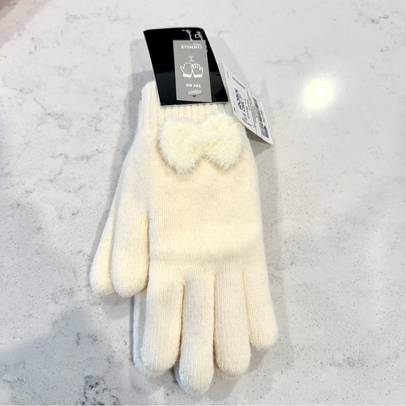 NWT-Winter Bundle Textured Ivory Gloves, Red Gloves, Pink/Purple Knit Headband - Picture 5 of 13